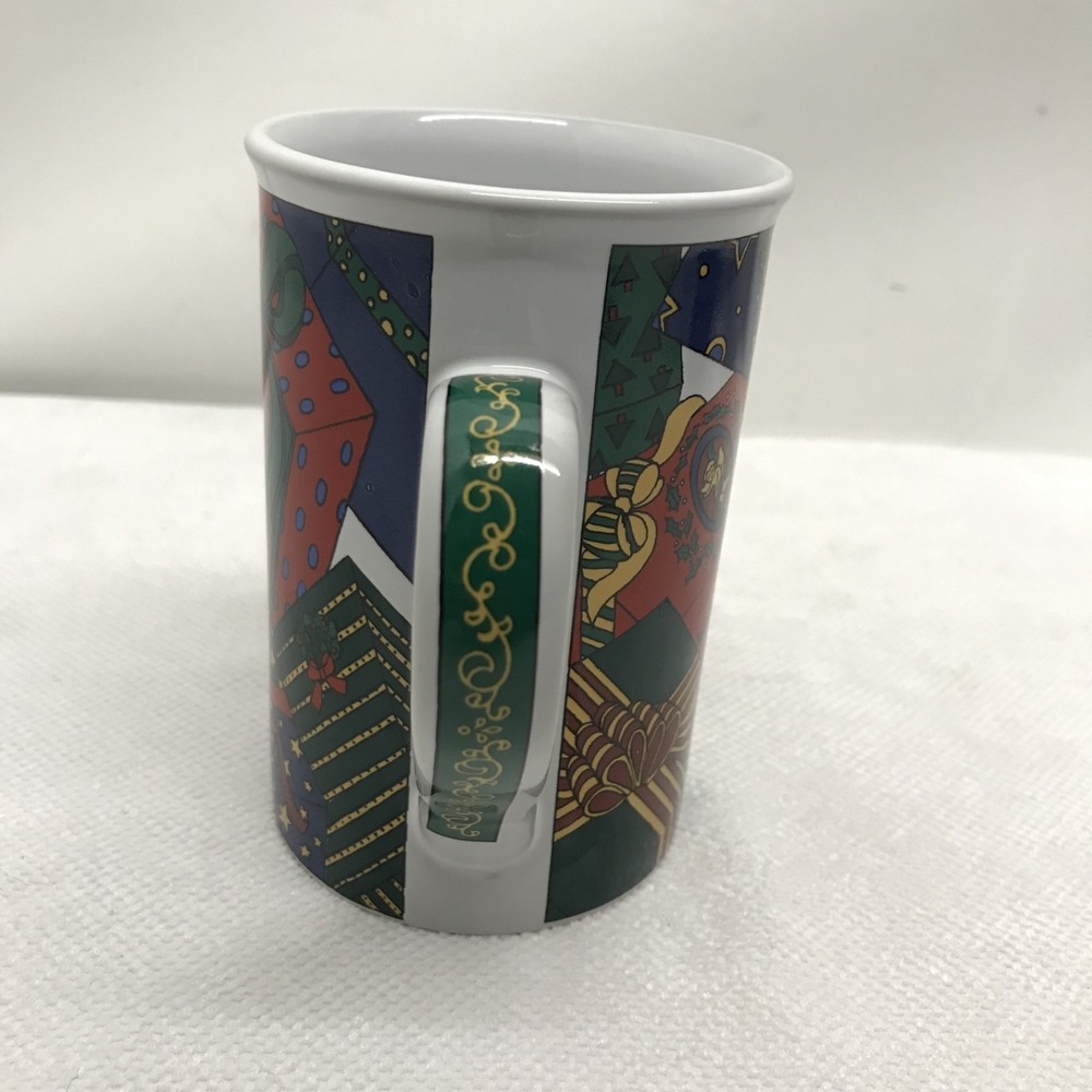 Colorful Presents Funnel Wide Rim Coffee Mug HOLIDAY LIMITED EDITION 1995 VINTAG - Picture 5 of 8